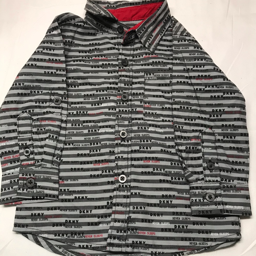 Dkny boys size 12m long sleeve button down shirt